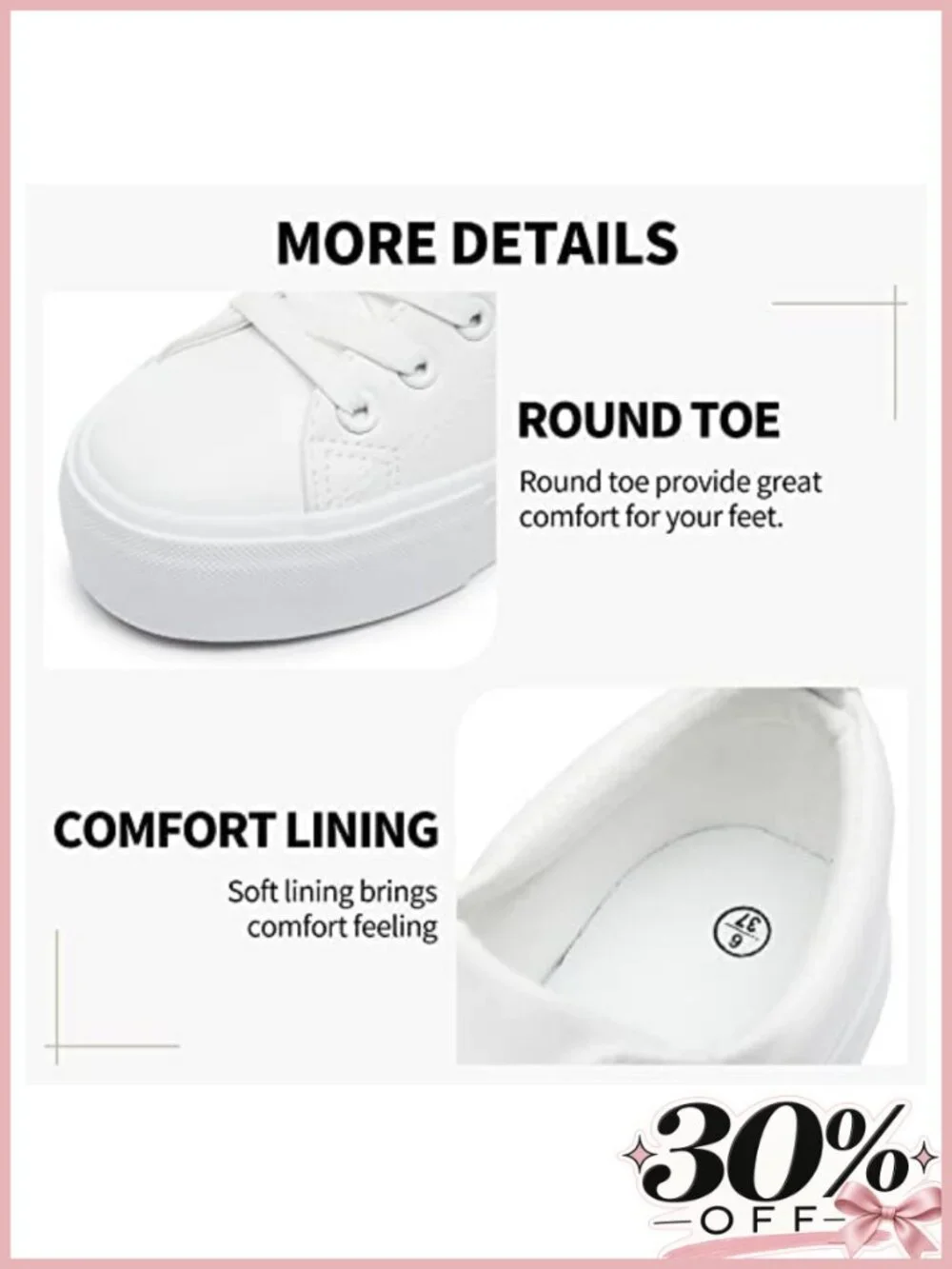 SERNIAL Womens Platform Sneakers Faux Leather Water Resistant Slip Resistant